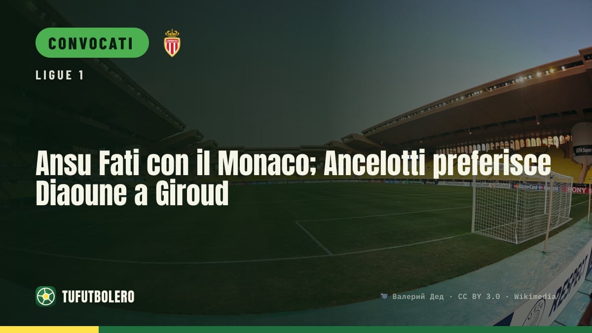 Ansu Fati con il Monaco; Ancelotti preferisce Diaoune a Giroud