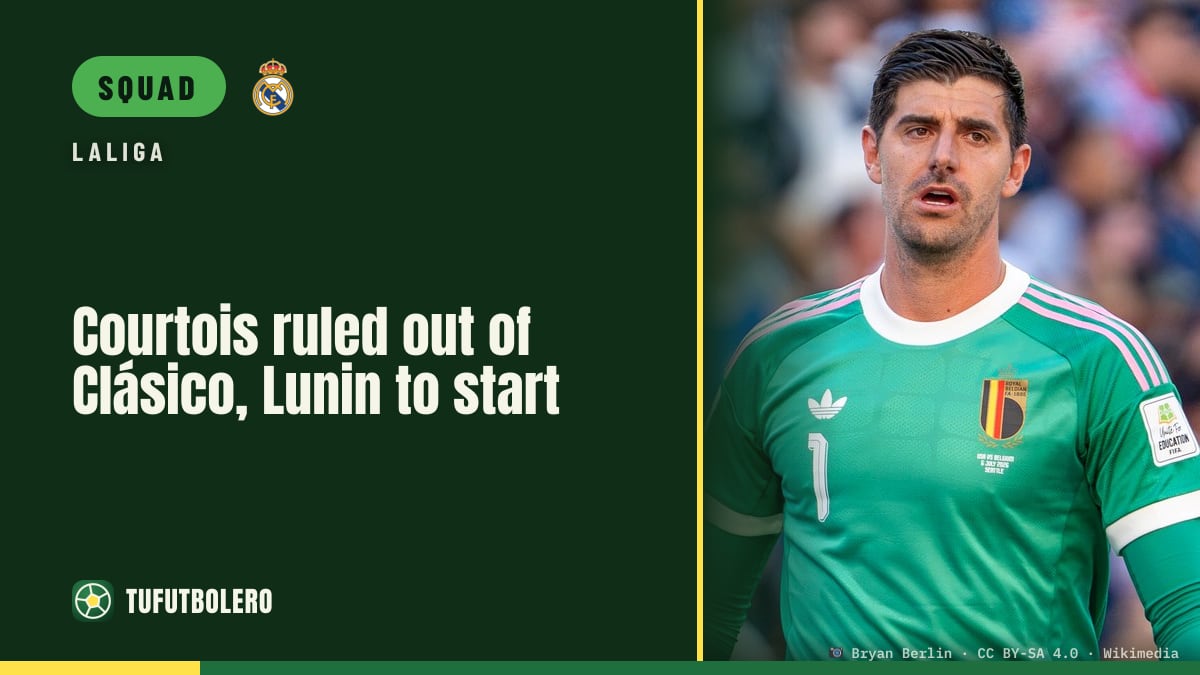 Courtois ruled out of Clásico, Lunin to start
