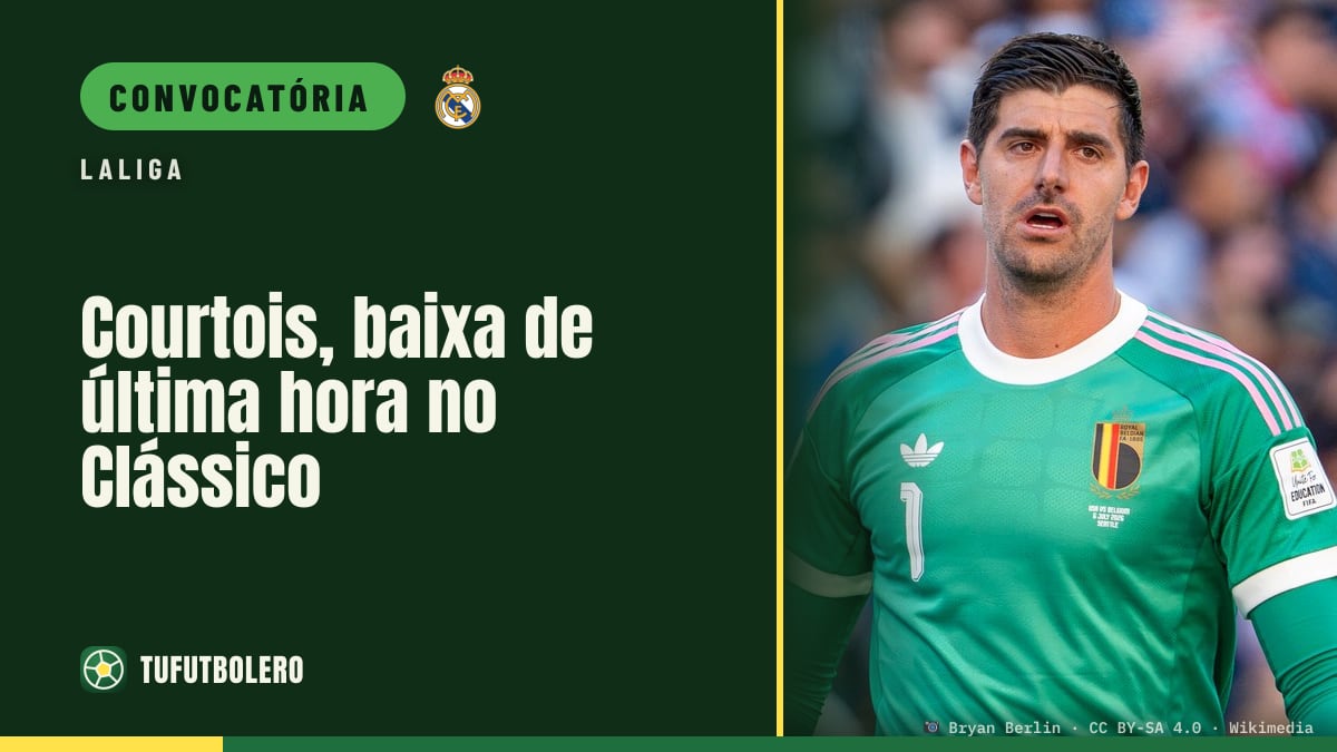Courtois, baixa de última hora no Clássico