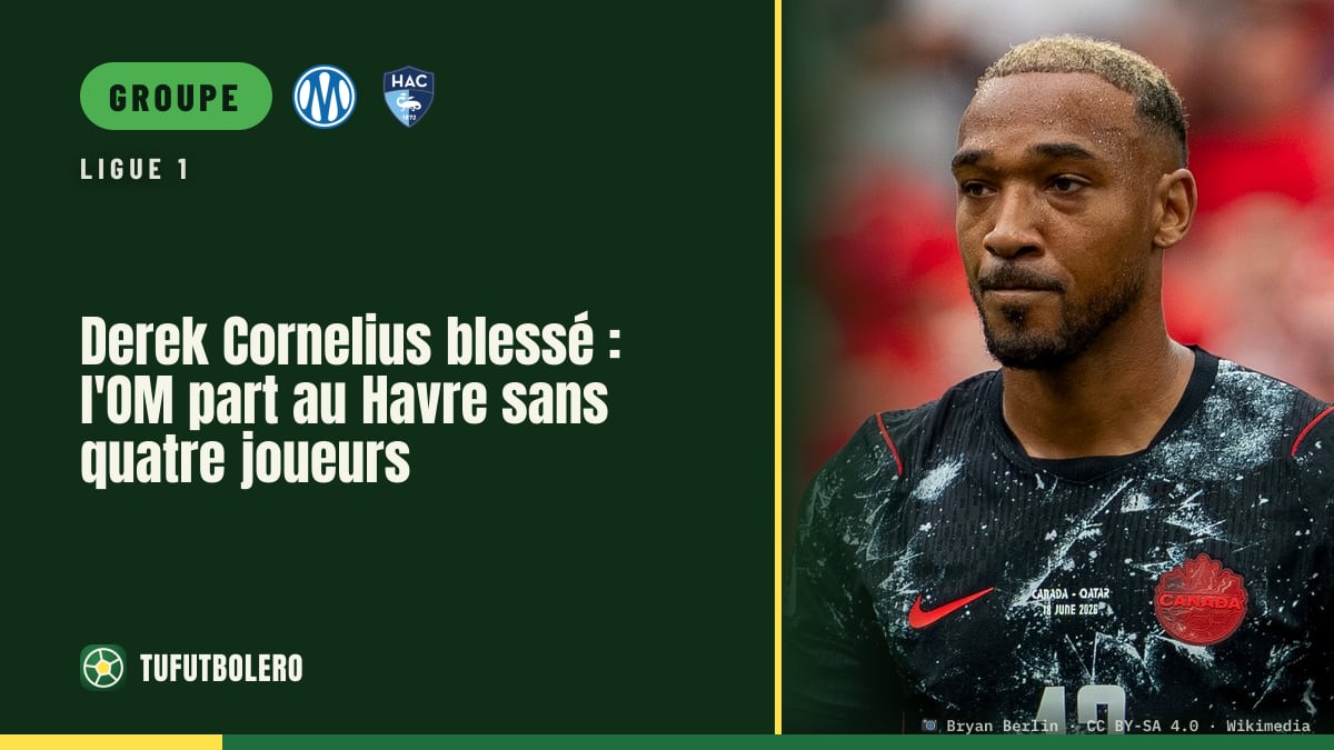 Derek Cornelius blessé : l'OM part au Havre sans quatre joueurs