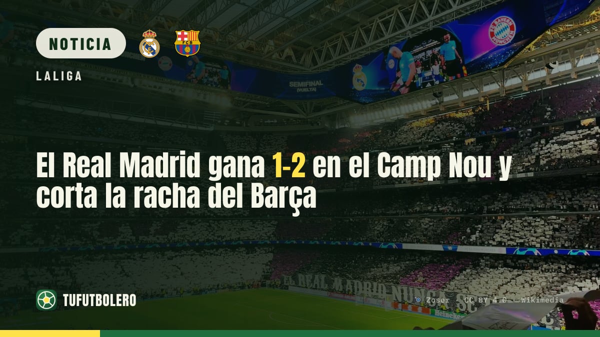 El Real Madrid gana 1-2 en el Camp Nou y corta la racha del Barça
