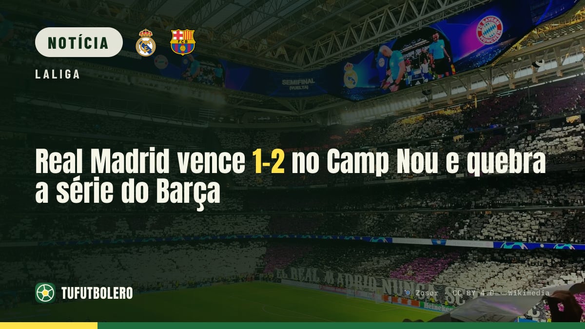 Real Madrid vence 1-2 no Camp Nou e quebra a série do Barça