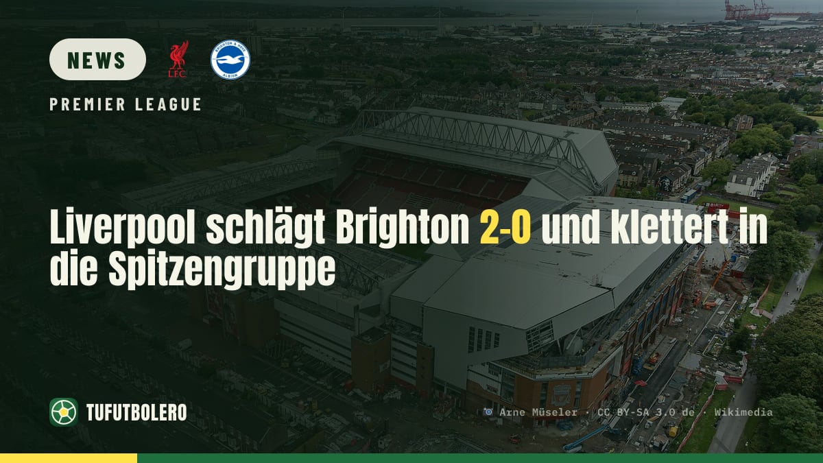 Liverpool schlägt Brighton 2-0 und klettert in die Spitzengruppe