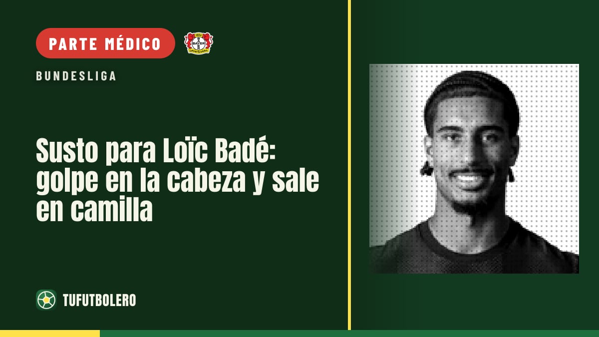 Susto para Loïc Badé: golpe en la cabeza y sale en camilla