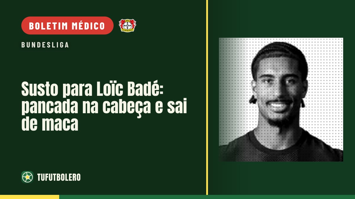 Susto para Loïc Badé: pancada na cabeça e sai de maca