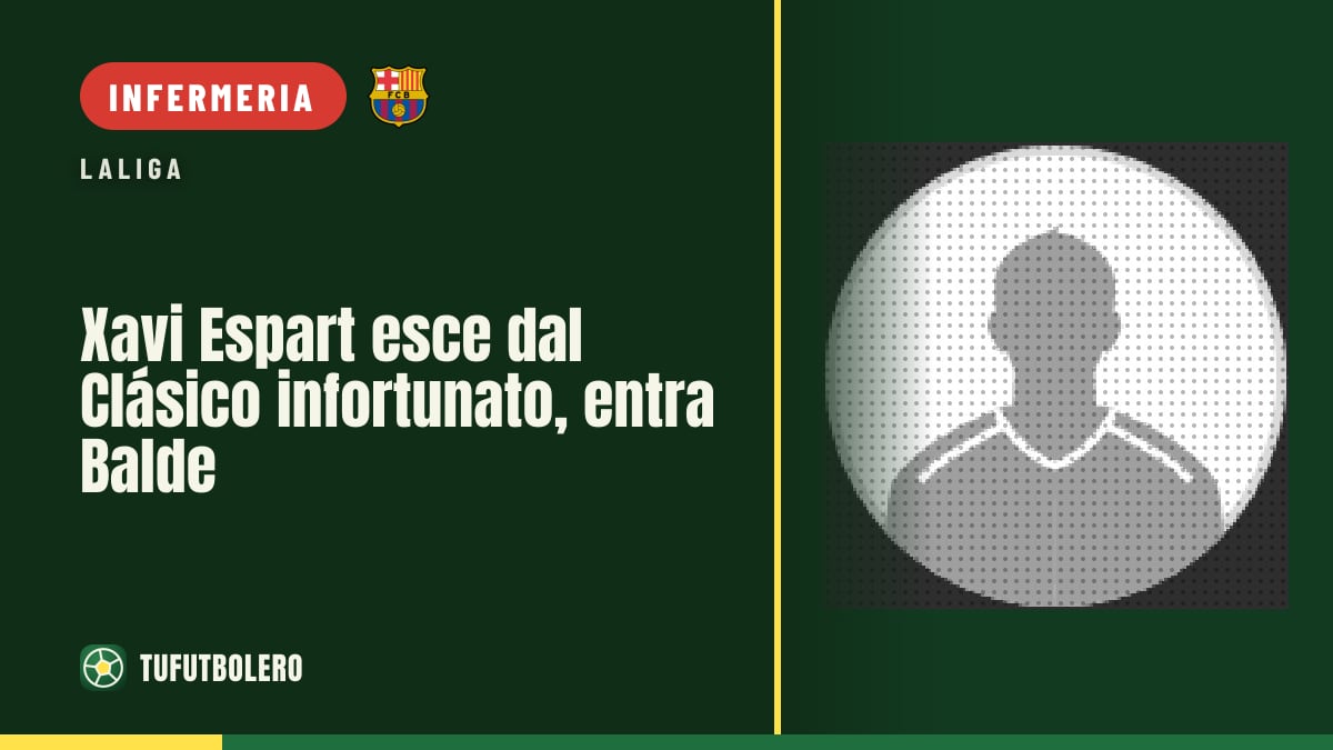 Xavi Espart esce dal Clásico infortunato, entra Balde